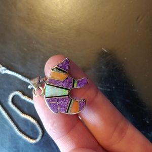 Purple Bear Pendant Necklace